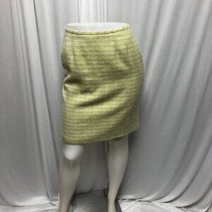Le Suit Green Tweed Pencil Skirt Womens Size 4P Boucle Career Classic Office